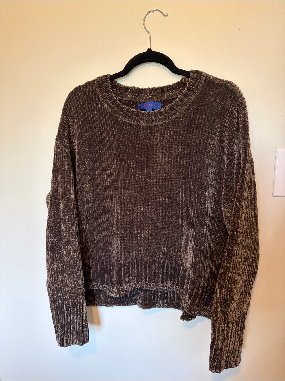 Aeropostale Brown Chenille Crewneck Sweater